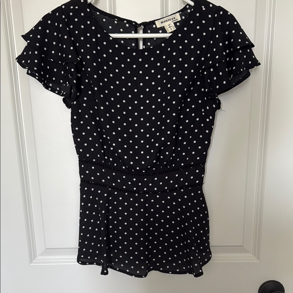Women's Black Polka Dot Top